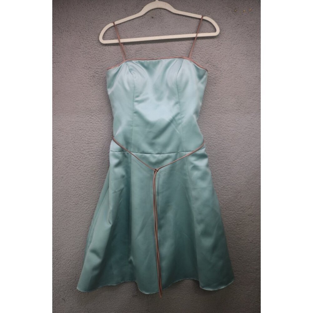 Jim Hjelm‎ Occasions Teal Straps/Strapless Satin Dress-Size 12-Event-Wedding